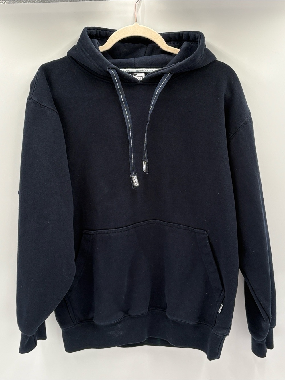 Pro Club Heavyweight Hoodie Mens Small Navy Blue‎ Pullover Sweatshirt